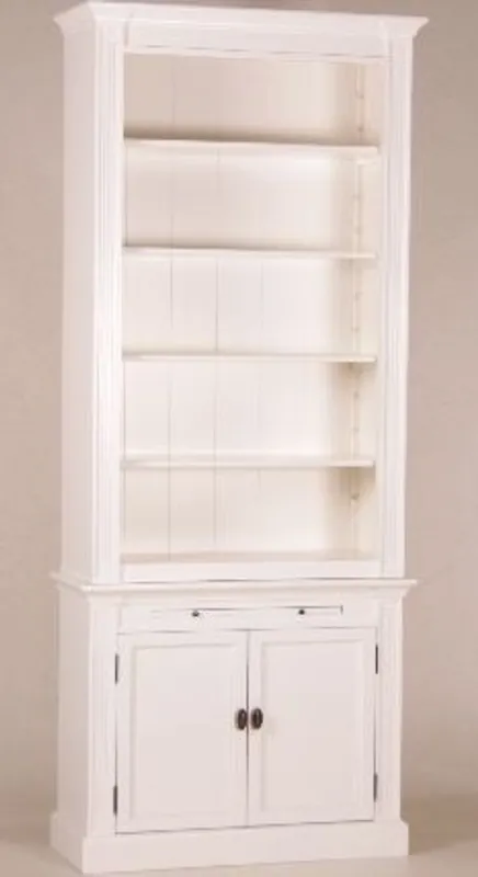 Top-Angebot Casa Padrino Shabby Chic Landhaus Stil Schrank Bücherschrank Weiß B 100 H 240 cm- Schrank