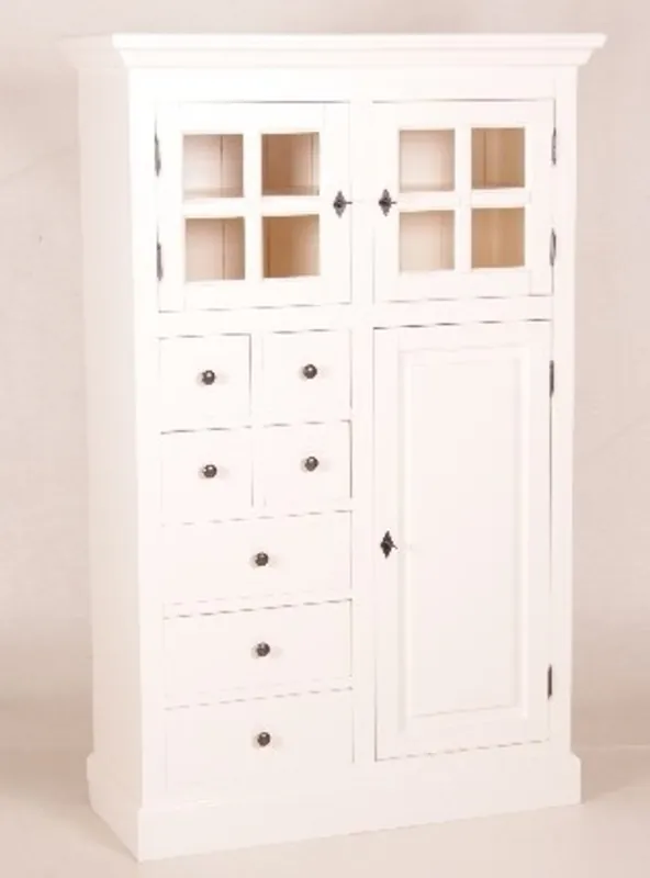 Casa Padrino Shabby Chic Landhaus Stil Schrank Buffetschrank Weiß mit vielen Schubladen - Schrank Esszimmer Günstig