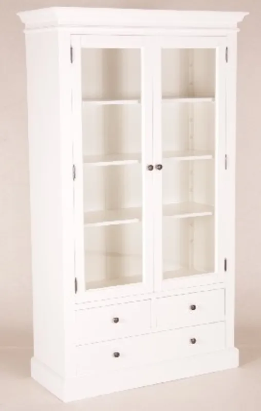 Casa Padrino Shabby Chic Landhaus Stil Schrank Buffetschrank Weiß B 110 x H 190 cm - Schrank Esszimmer Günstig