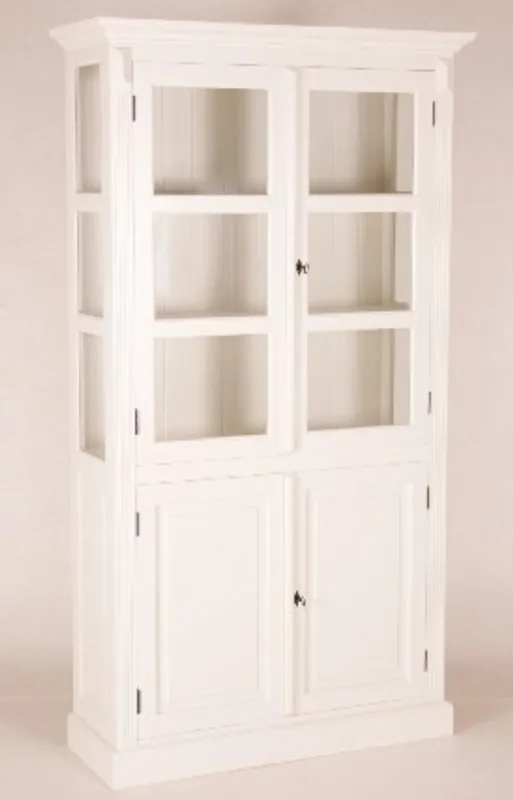 Casa Padrino Shabby Chic Landhaus Stil Schrank Buffetschrank Weiß B 110 x H 200 cm - Schrank Esszimmer Kracherpreis