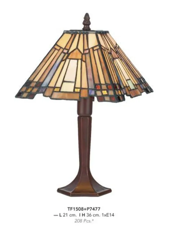 Casa Padrino Tiffany Tischleuchte Durchmesser 21cm, Höhe 36cm Mod9 Mosaik Leuchte Lampe Hockerleuchte Direktkauf