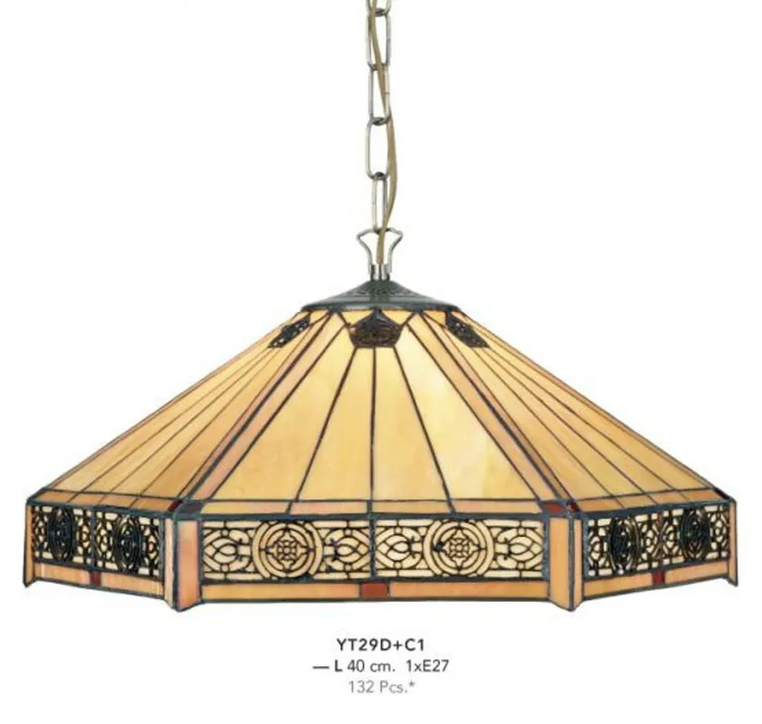 Sofort Bestellen Casa Padrino Tiffany Hängeleuchte Durchmesser 40cm 1-Flammig ModH4 - Leuchte Lampe Deckenleuchte Art Deco Jugendstil