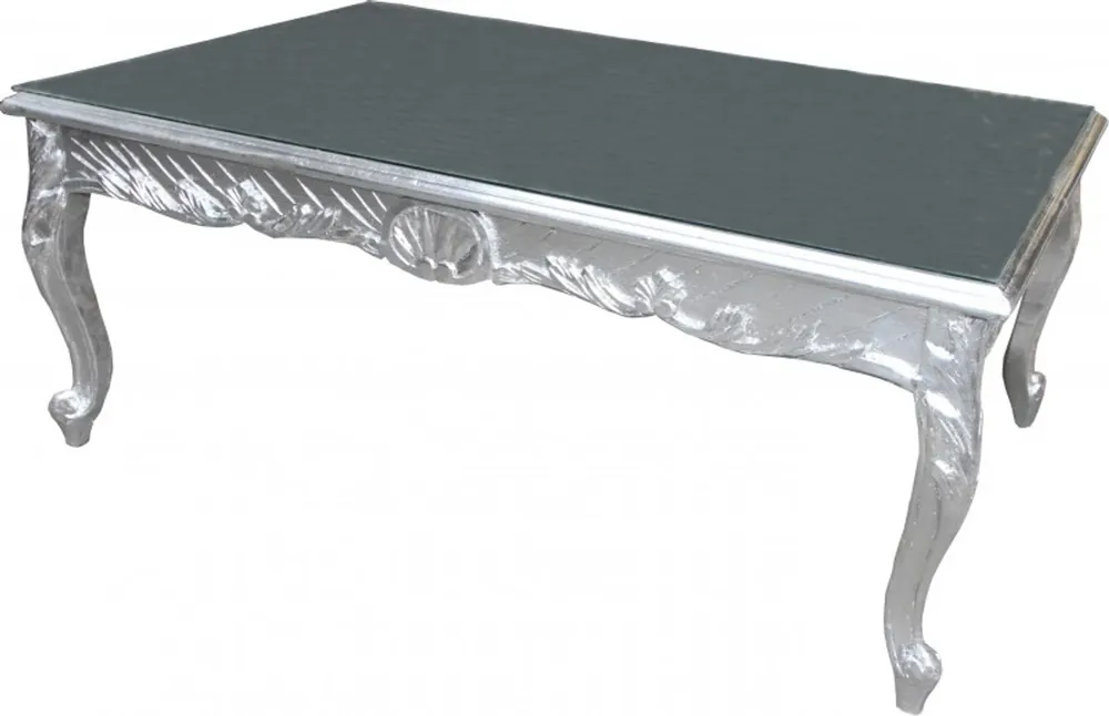 Geprüft Casa Padrino Barock Couchtisch Silber Antik Look 120 x 80 cm - Mod2