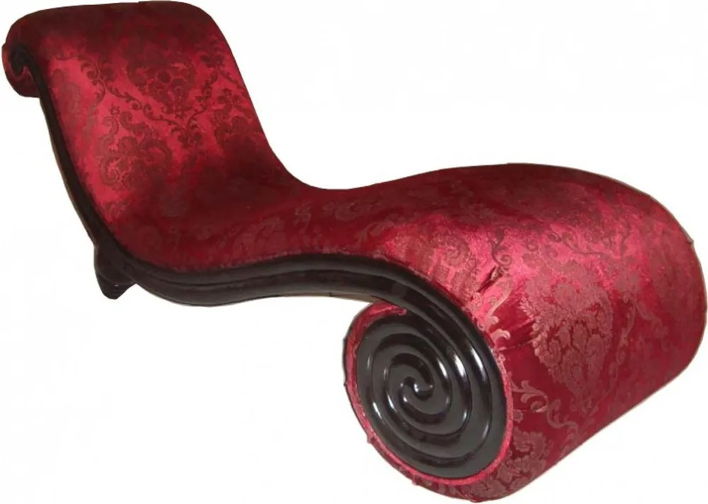 Preiswert Casa Padrino Barock Chaiselongue Mod3 Bordeaux Rot Barock Muster / Schwarz Limited Edition - Barock Möbel