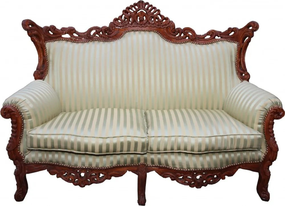 Casa Padrino Barock 2-er Sofa Master Jadegrün / Braun Mod3 - Wohnzimmer Couch Möbel Lounge Jetzt Kaufen