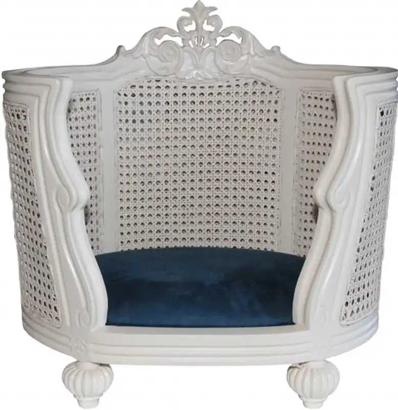 Casa Padrino Barock Hunde & Katzen Sofa Creme / Blau Hundebett & Katzenbett Direkt Vom Hersteller