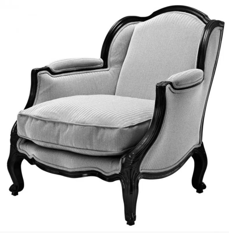 Angebot Casa Padrino Luxus Barock Lounge Sessel Schwarz / Grau Herringbone Mod5 - Hotel Möbel