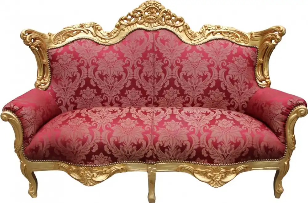 Preis Gesenkt Casa Padrino Barock 2-er Sofa Master Bordeaux Muster / Gold Mod1 - Wohnzimmer Couch Möbel Lounge