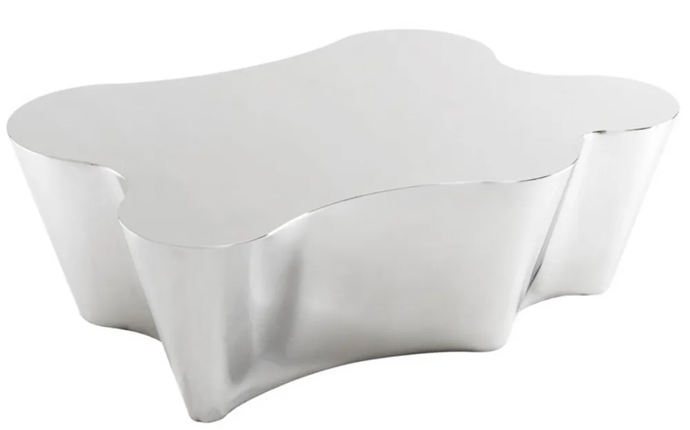 Casa Padrino Luxus Art Deco Designer Couchtisch Edelstahl poliert - Luxus Kollektion Aktuell