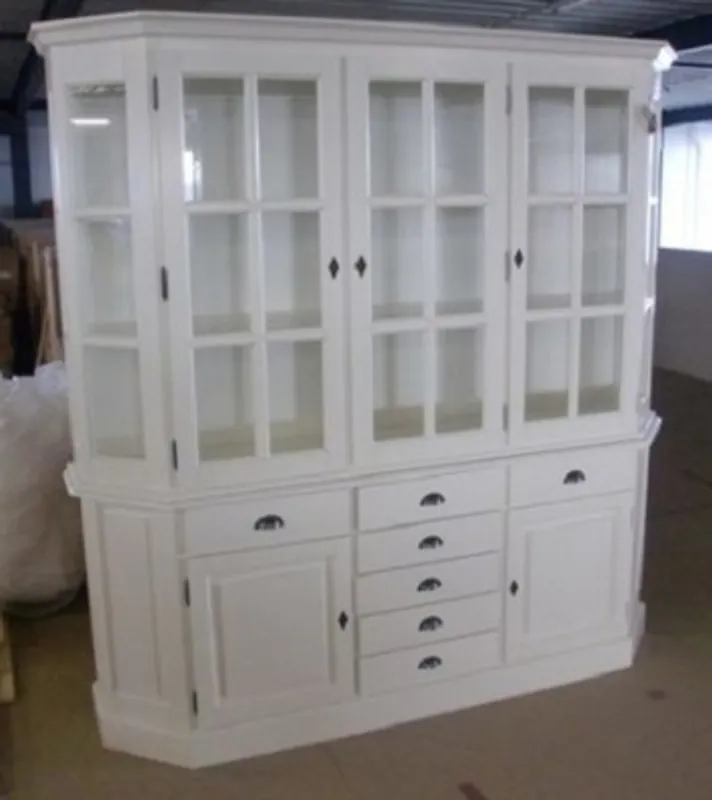 Casa Padrino Shabby Chic Landhaus Stil Schrank Buffetschrank 200cm ModF6 - Schrank Esszimmer Direktkauf