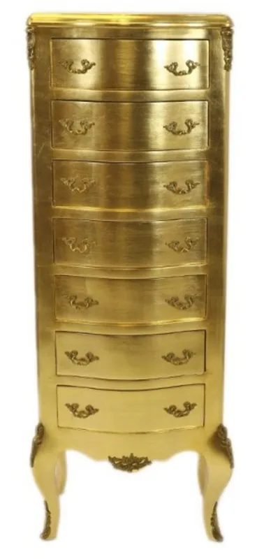 Casa Padrino Barock Kommode Gold mit 7 Schubladen 120 x 45x 35 cm - Antik Stil Rabatt