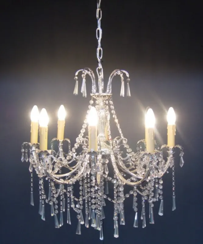 Preis Gesenkt Casa Padrino Barock Kristall Kronleuchter 8-Flammig Silber - Hängeleuchte Lüster Hängelampe Deckenlampe