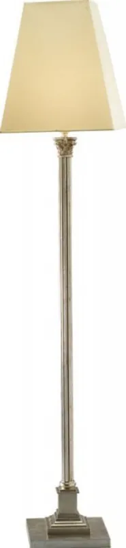Echt Casa Padrino Luxus Barock Stehleuchte versilbert mit Säule 170 x 35 cm - Stehlampe - Handgefertigt in Italien