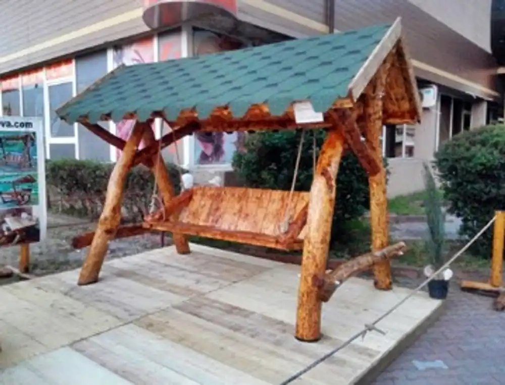 Solange Der Vorrat Reicht Casa Padrino Garten Schaukel Rustikal überdacht Hollywood Schaukel Mod S2 - Eiche Massivholz - Echtholz Massiv
