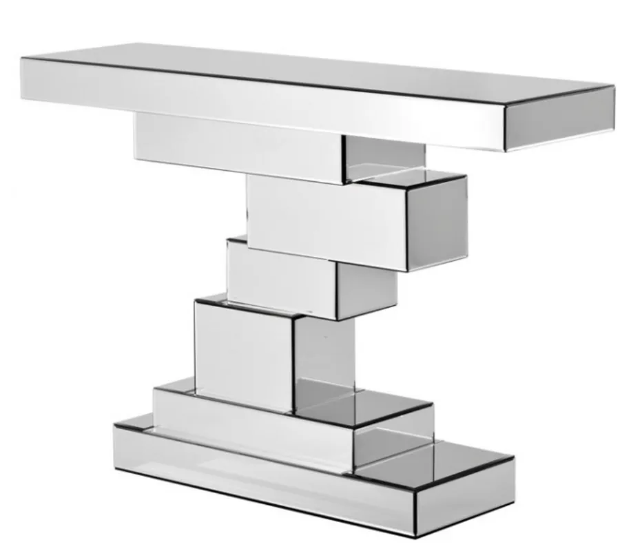 Nur Heute Casa Padrino Luxus Spiegel Konsole Bricks B 118.5 x T 33.5 x H 80 cm Konsole Hotel Art Deco Möbel