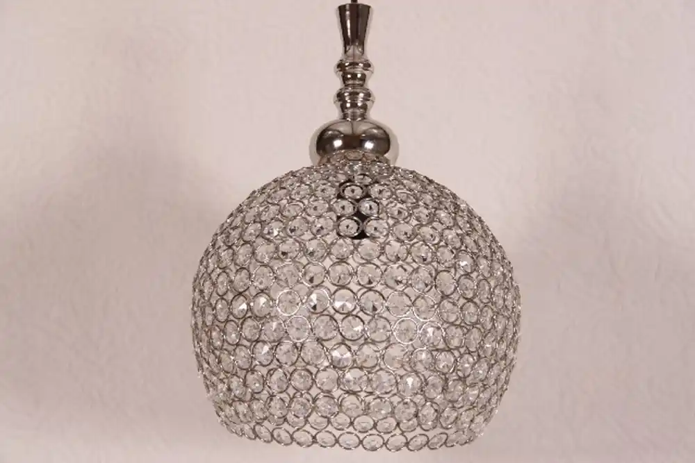 Casa Padrino Hängeleuchte Deckenleuchte Silber / Glas 28cm Durchmesser - Industrie Lampe Hänge Leuchte Zertifiziert