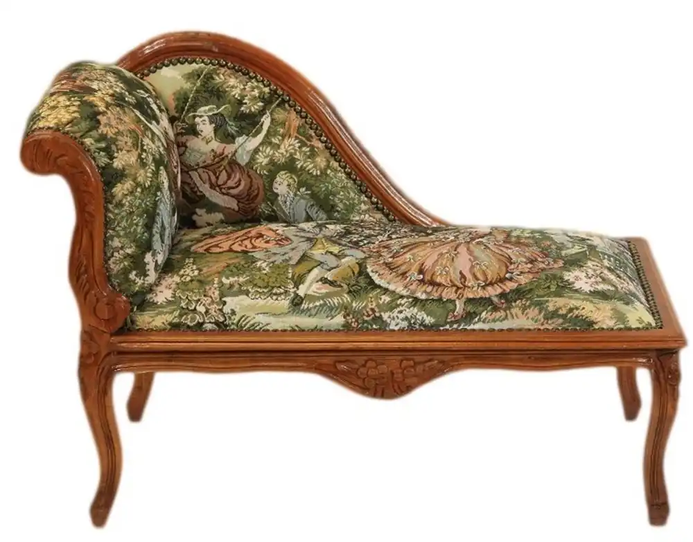 Rabatt Casa Padrino Barock Kinder Chaiselongue Mod2 Gobelin / Braun - Antik Stil
