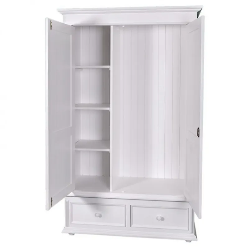 Casa Padrino Landhaus Stil Kleiderschrank Weiß - Kleider Schrank Shabby H 206 cm B 127 cm T 61 cm Sale