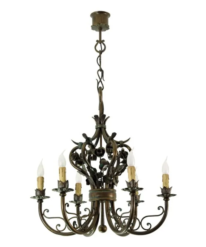 Preis Gesenkt Casa Padrino Barock Schmiedeeisen Kronleuchter 6-Flammig Hängeleuchte Lüster Hängelampe Deckenlampe - Burg Schloss Leuchter