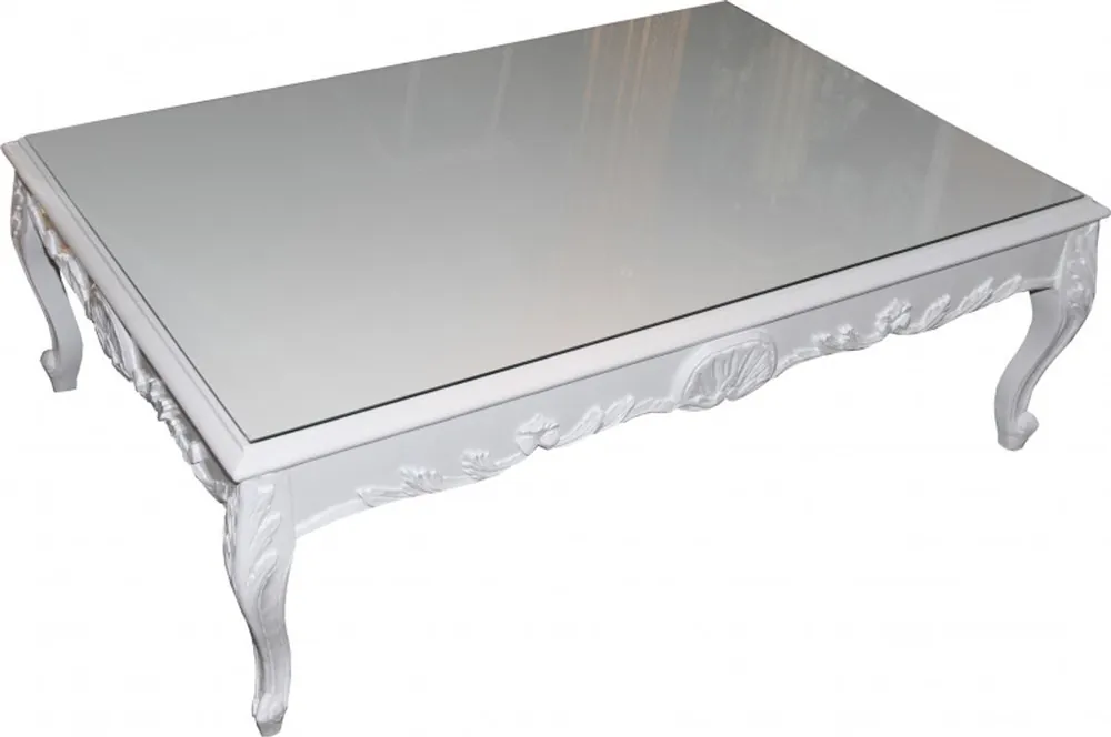 Casa Padrino Barock Couchtisch Weiß 120 x 85 cm - Couchtisch - Wohnzimmer Tisch - Limited Edition Heißes Angebot