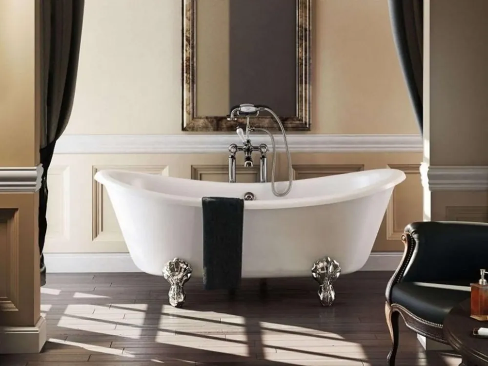 Neuheit Casa Padrino Jugendstil Badewanne freistehend 1640mm BBat Weiß - Freistehende Retro Antik Badewanne