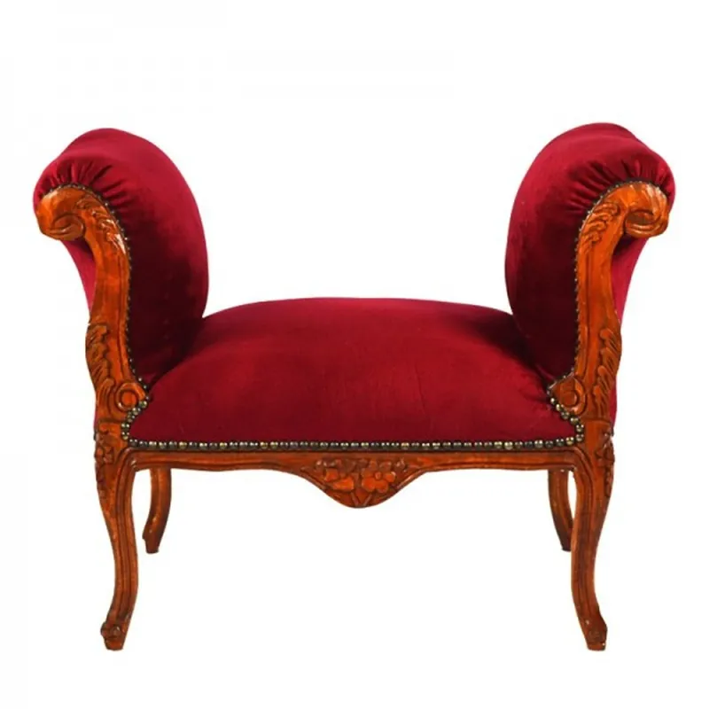 Casa Padrino Barock Schemel Hocker Bordeaux / Braun - Sitzbank Letzte Chance