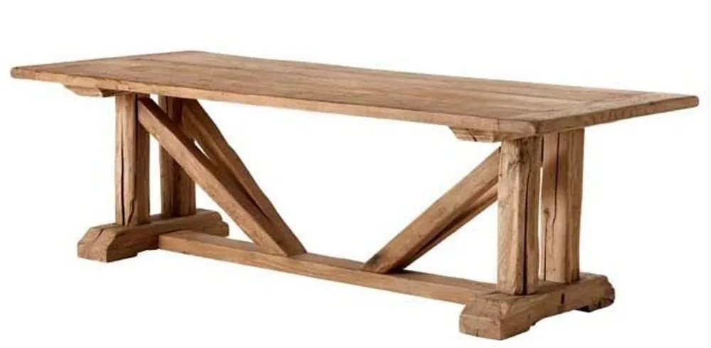 Must-Have Casa Padrino Vintage Esstisch Eiche Rustikal Massiv 230 x 100 cm - Landhaus Stil Tisch massives Eichenholz