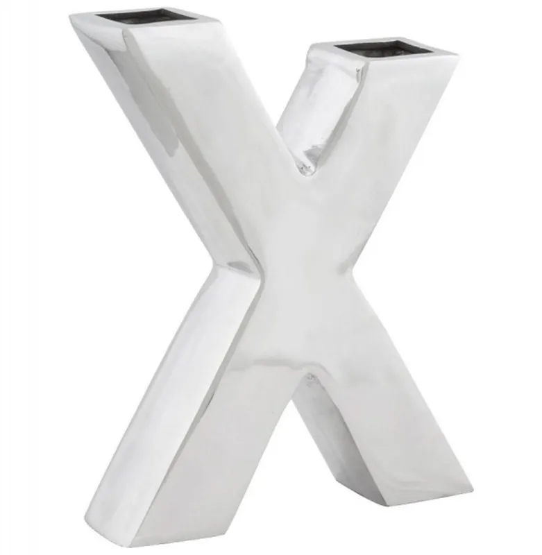 Sichere Zahlung Casa Padrino Designer Vase X Aluminium Poliert