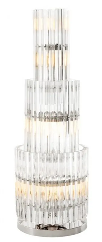 Casa Padrino Luxus Tischleuchte Eiszapfen Glas / Nickel Finish - Leuchte - Luxury Collection Sofort Bestellen