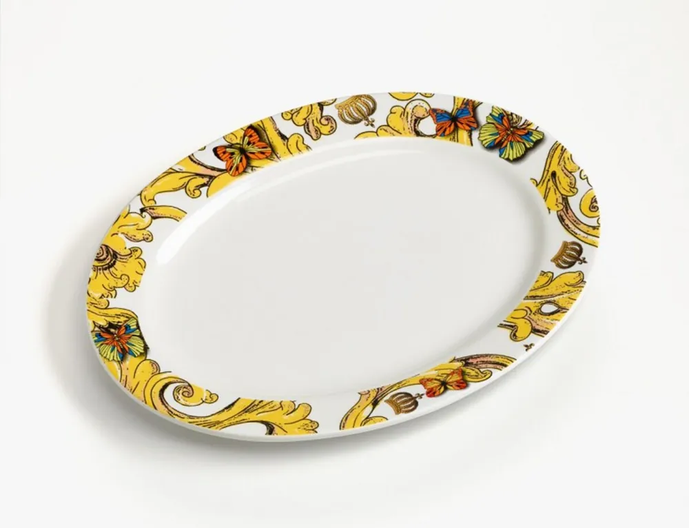 Harald Glööckler Porzellan Platte oval 25,5 x 19,5 cm Barock Dekoration Pompöös Jetzt Kaufen