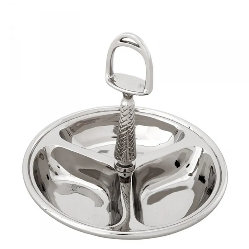Edle 3-er Schale aus vernickeltem Metall H 20 cm, D 22,5 cm Luxus Qualität - wunderschöne Schale für Nüsse Zucker oder Salzgebäck - Casa Padrino Schneller Versand