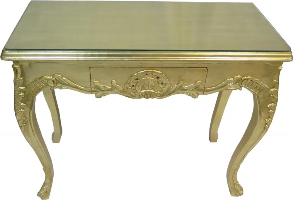 Direktkauf Casa Padrino Barock Konsolentisch Gold mit Schubladen Damen Schminktisch - Antik Stil - Barock Möbel