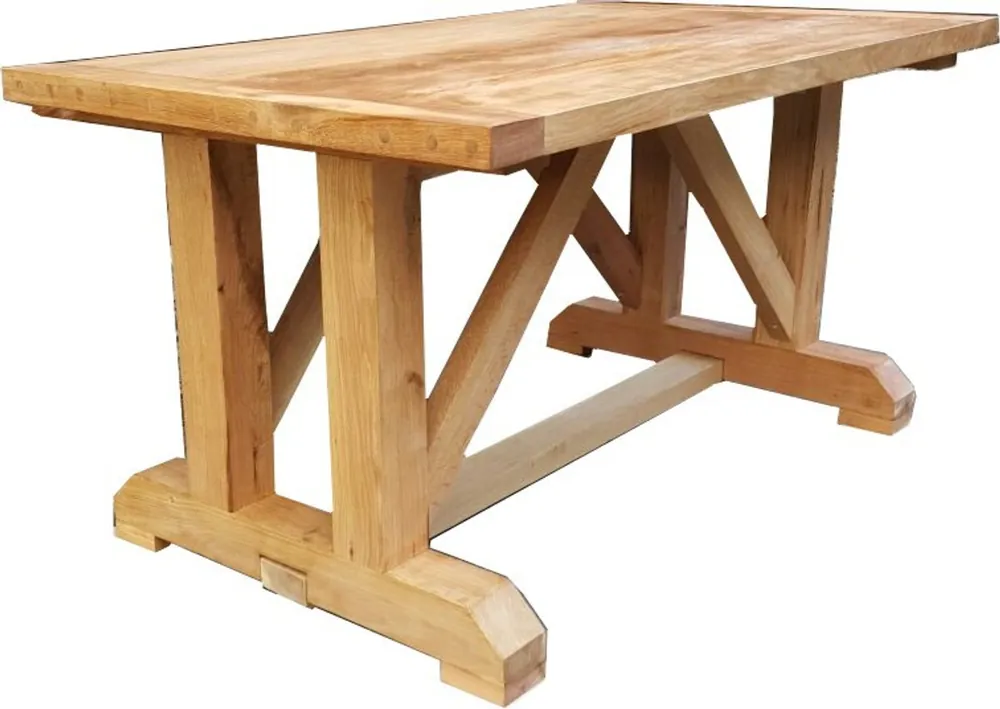 Casa Padrino Luxus Massivholz Esstisch Eiche Massiv 150 cm - Schwere Ausführung Neue Kollektion