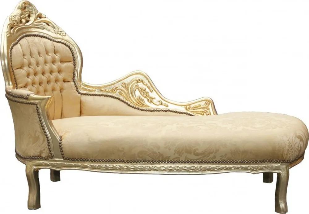 Rabatt Casa Padrino Barock Chaiselongue Mod2 Gold Muster/Gold Linke Seite - Barock Möbel