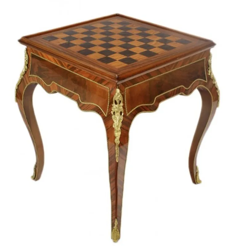 Bestpreis Casa Padrino Art Deco Spieltisch Schach / Backgammon Tisch Mahagoni Braun L 60 x B 60 x H 71 cm - Möbel Antik Stil Barock