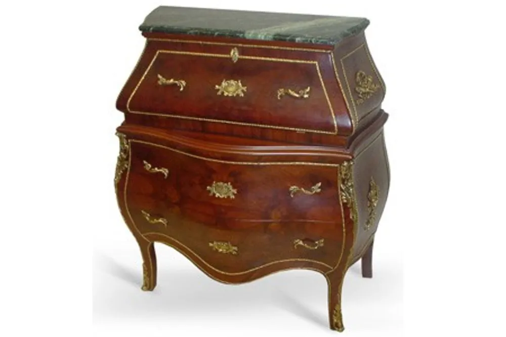 Casa Padrino Barock Kommode mit Marmorplatte Mahagoni Braun mit goldenen Metallapplikationen 104 cm - Hotel Collection Mega-Angebot
