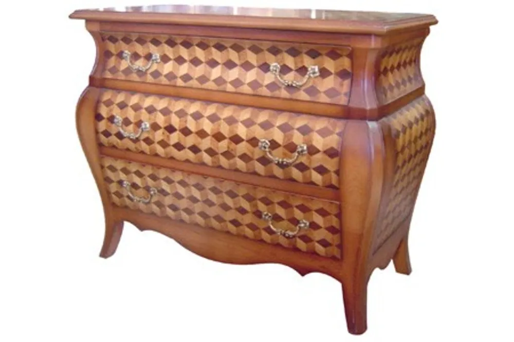 Casa Padrino Barock Kommode Mahagoni Braun Rautenmuster mit messingfarbenen Metallgriffen 122 cm - Hotel Collection Sichere Zahlung