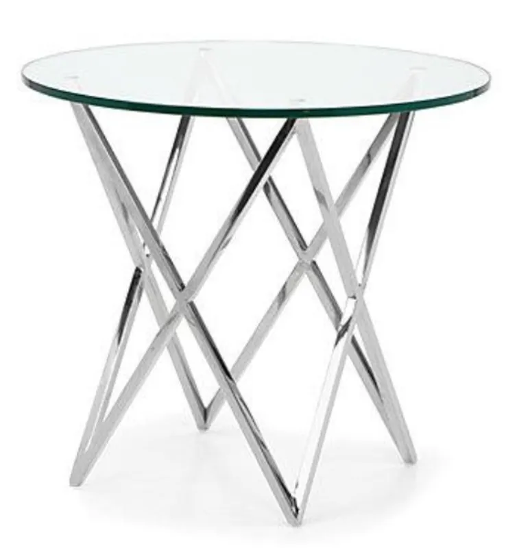 Casa Padrino Luxus Beistelltisch Messing Nickel Finish / Glas 53 x H 66 cm - Hotel Collection Günstig