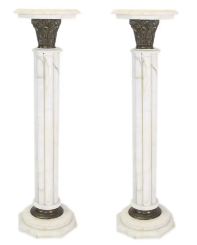 Casa Padrino Barock Marmor Säulen Set Weiss Höhe - Marmor Säule (2 Stk) Jetzt Bestellen