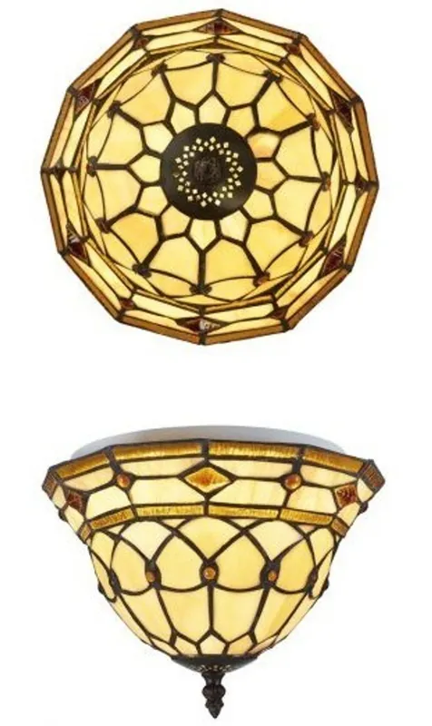 Casa Padrino Tiffany Deckenleuchte 25cm - Glas Mosaik Decken Lampe Leuchte Schneller Versand