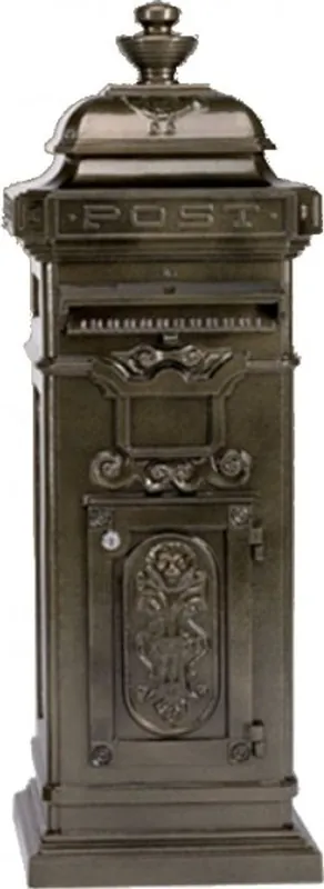 Casa Padrino Standbriefkasten Antik Jugendstil Bronzefarben Briefkasten Postkasten Mod4 - Säulenbriefkasten - schwere Ausführung! Nur Für Kurze Zeit