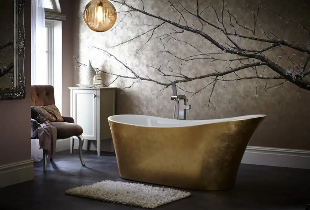 Casa Padrino Art Deco Badewanne freistehend Gold Modell He-Hol 1710mm - Freistehende Retro Antik Jugendstil Badewanne Online Kaufen