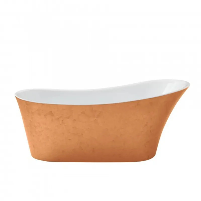 Casa Padrino Art Deco Badewanne freistehend Kupfereffekt Modell He-Hol 1710mm - Freistehende Retro Antik Jugendstil Badewanne Sofort Bestellen