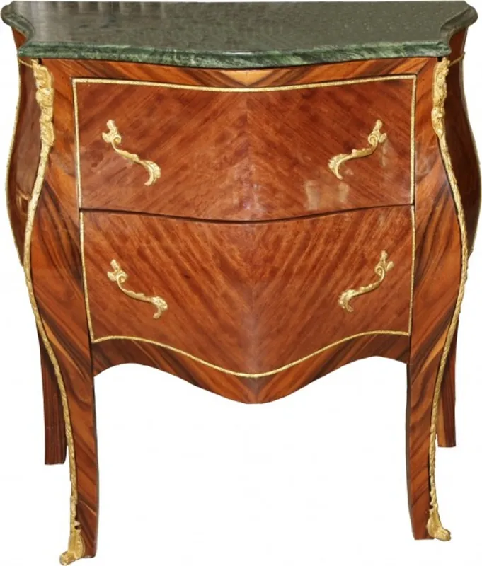 Casa Padrino Barock Kommode Braun mit Marmorplatte 2 Schubladen - Antik Look Jetzt Bestellen
