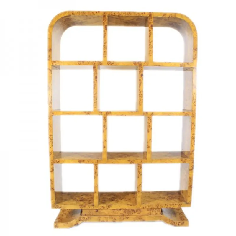 Must-Have Casa Padrino Art Deco Bücherregal Vogelaugenahorn - Artdeco Bücher Schrank Regalsystem Möbel Antik Stil