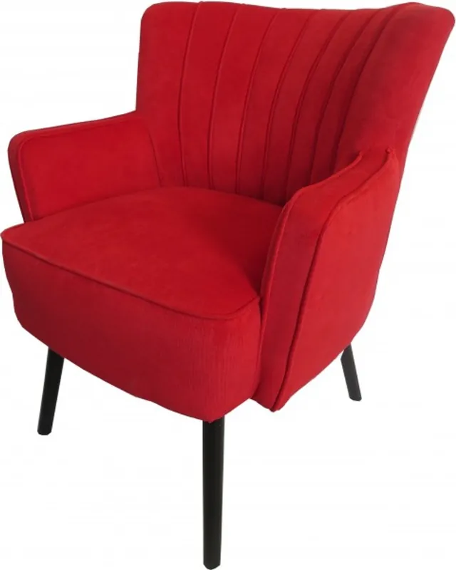 Casa Padrino Retro Salon Sessel Rot / Schwarz - Cocktailsessel 60er Jahre Stuhl Sichere Zahlung
