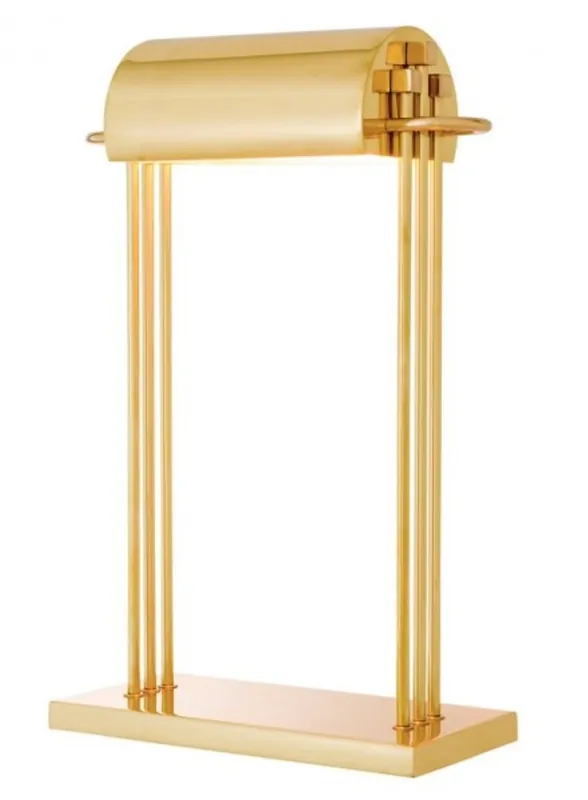 Casa Padrino Luxus Schreibtisch Leuchte Messing poliert - Leuchte Lampe - Tischleuchte Tischlampe Billig