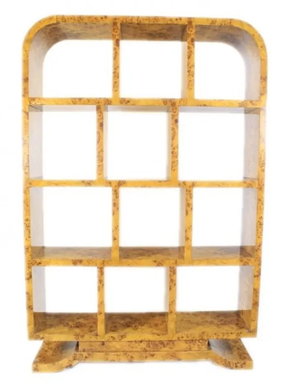 Abverkauf Casa Padrino Art Deco Bücherregal Vogelaugen Ahorn - Artdeco Bücher Schrank Regalsystem Möbel Antik Stil