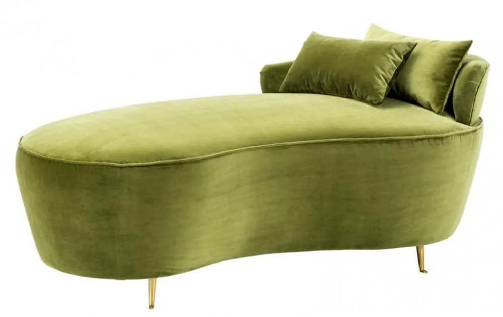 Casa Padrino Luxus Belle Epoche Sofa / Recamiere Grün - Jugendstil Art Deco - Luxury Collection Garantierte Lieferung