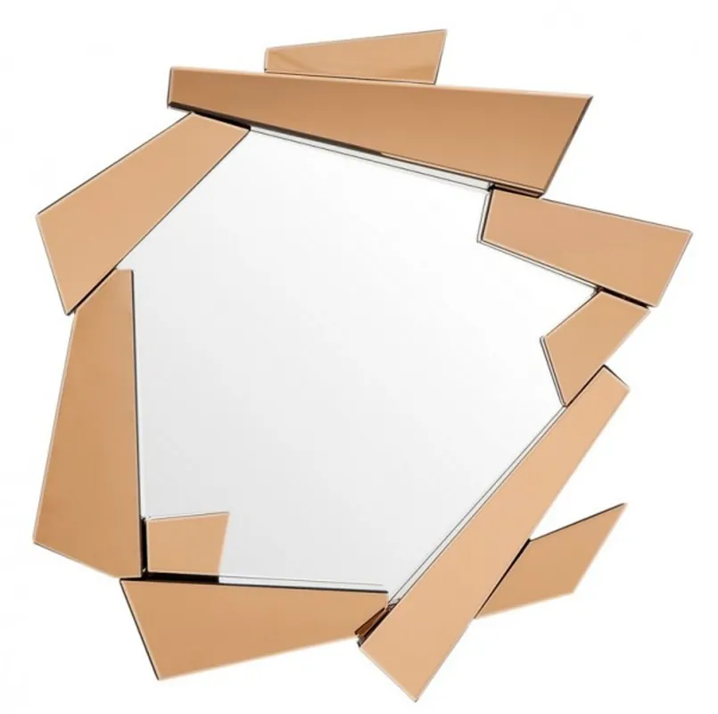 Highlight Casa Padrino Luxus Wand Spiegel Bernstein Art Deco 102 x 123 cm - Wandspiegel